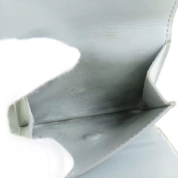 Auth CELINE Trifold Wallet Light Gray Leather - - Picture 4 of 8